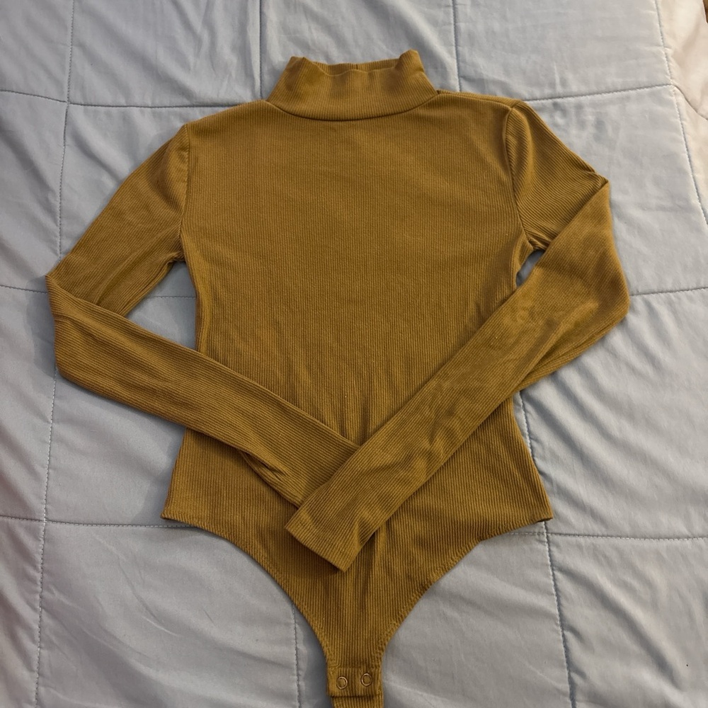 Olive Green Long Sleeve Turtleneck Bodysuit